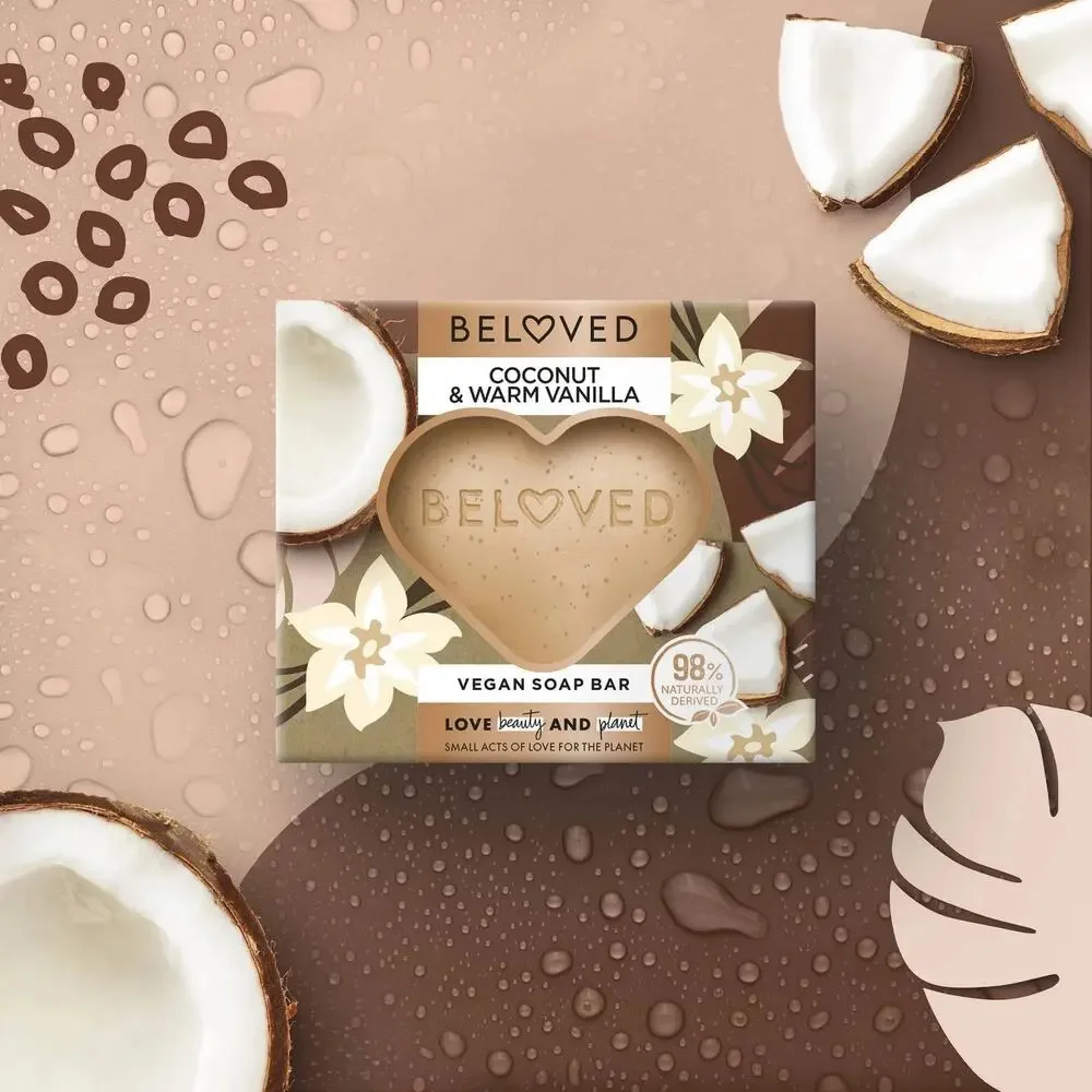 Beloved Coconut & Warm Vanilla Vegan Bar Soap Moisturizing Natural Clean‎ NEW